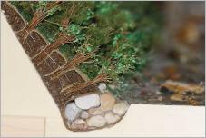 Fig. 4 - Maquette pédagogique : lits de plants et plançons et enrochement de pied. Fig. 4 - Maquette pédagogique : lits de plants et plançons et enrochement de pied.